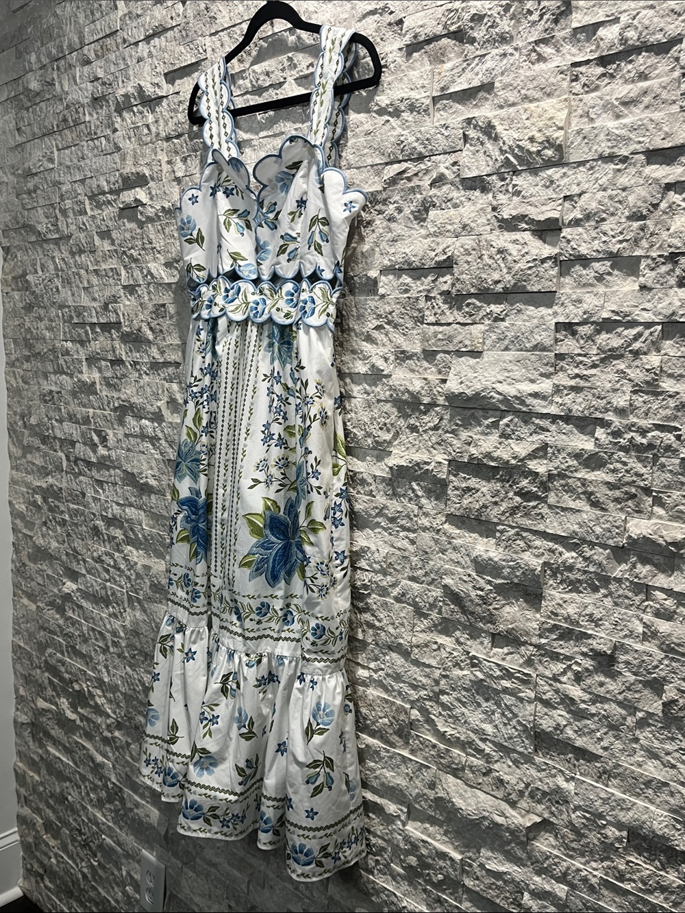 FARM Rio Sleeveless Scallop-Trim Printed Midi Dress Sz-M - Picture 8 of 15